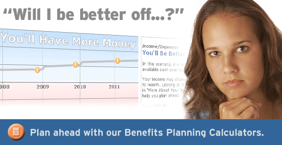 Will I be better off? Plan ahead with our Benefits Planning Calculators.